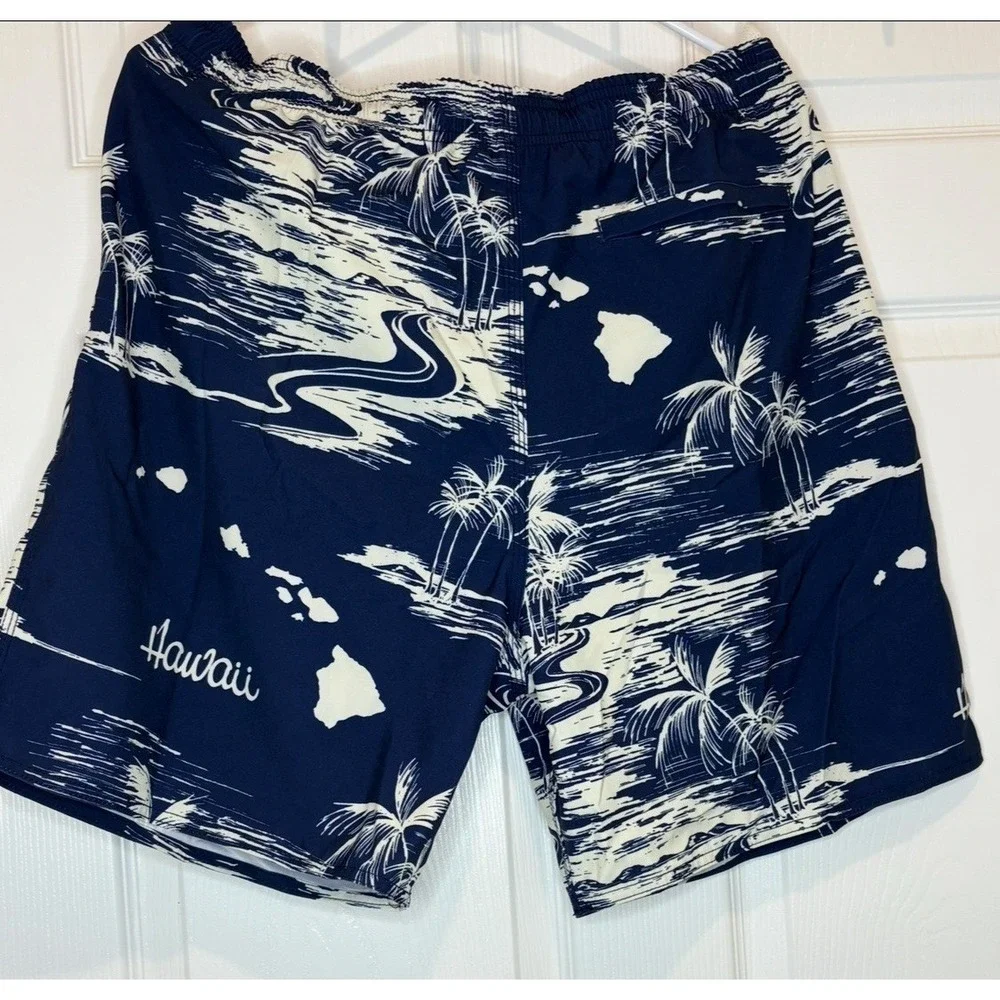 Mens FAVANT Hawaii Hawaiian Board Shorts Size XXL White blue